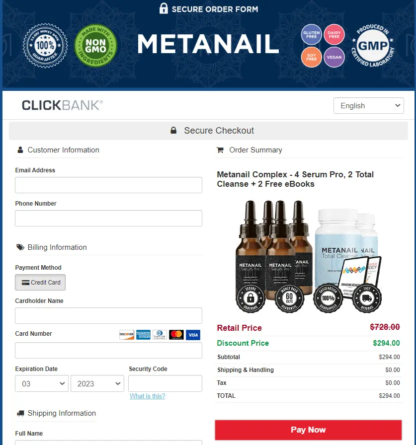 Metanail Serum Pro - Order Page